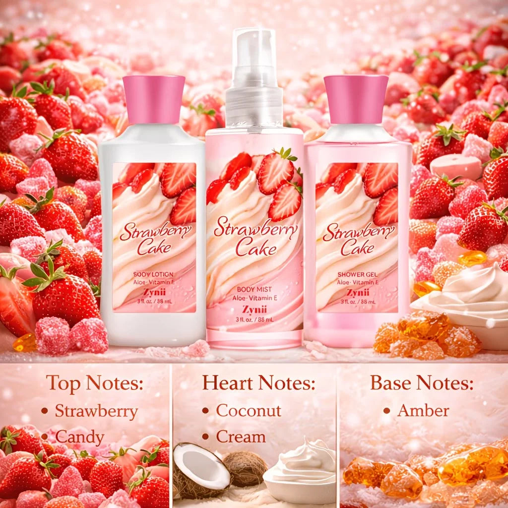Lurxe | Strawberry Cake Bath Set
